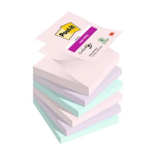 3M POST-IT SOUL BLOCCHETTI 90 FOGLI 76X76 mm COLORI ASSORTITI CONF 6 Pz.